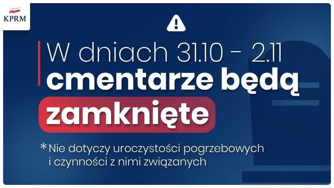 Od jutra - ZAMKNIĘTE CMENTARZE