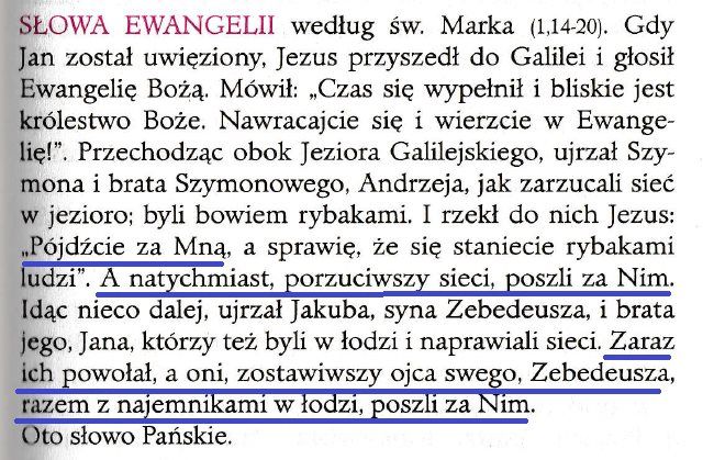 Na czym polega „pójście za” Jezusem? (Mk 1,14-20)
