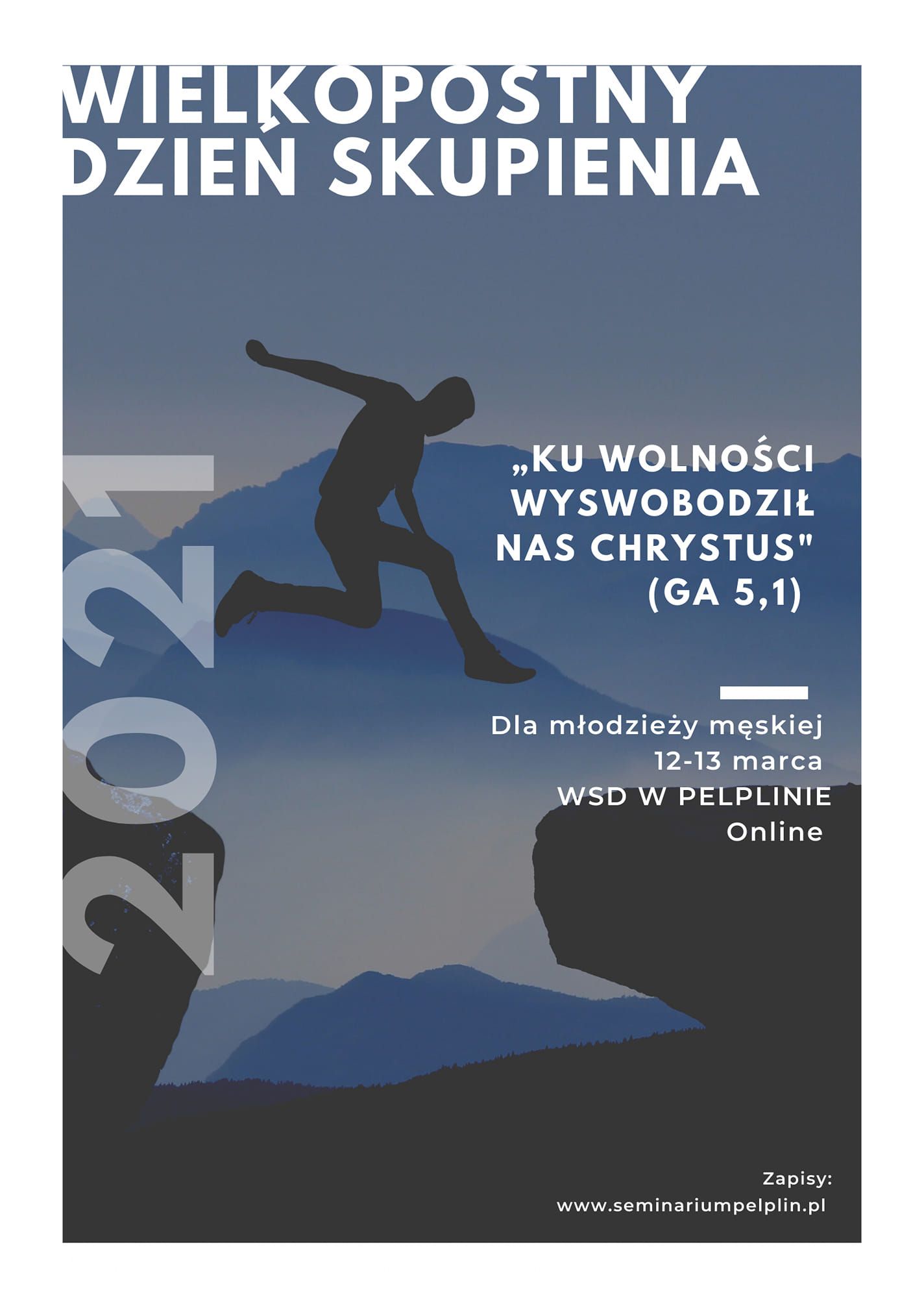 WSD w Pelplinie zaprasza na WIELKOPOSTNY DZIEŃ SKUPIENIA DLA MŁODZIEŻY MĘSKIEJ ONLINE