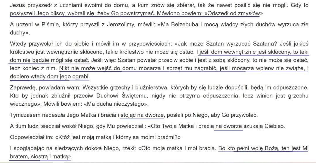 Ewangeliczna wizja budowania domu rodzinnego (Mk 3,20-35)