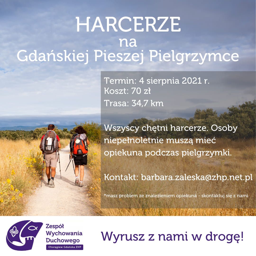 Harcerze na Gdańskiej Pieszej Pielgrzymce.
