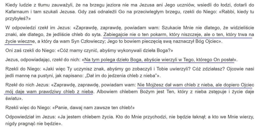 Znak Eucharystii (J 6,24-35)