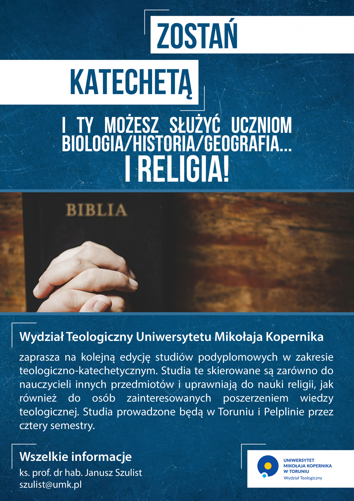 STUDIA   PODYPLOMOWE UPRAWNIAJĄCE   DO   NAUCZANIA   RELIGII