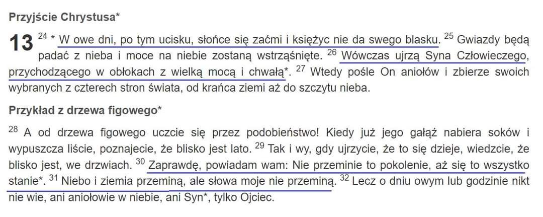 Co czeka nas na końcu czasów? (Mk 13,24-32)