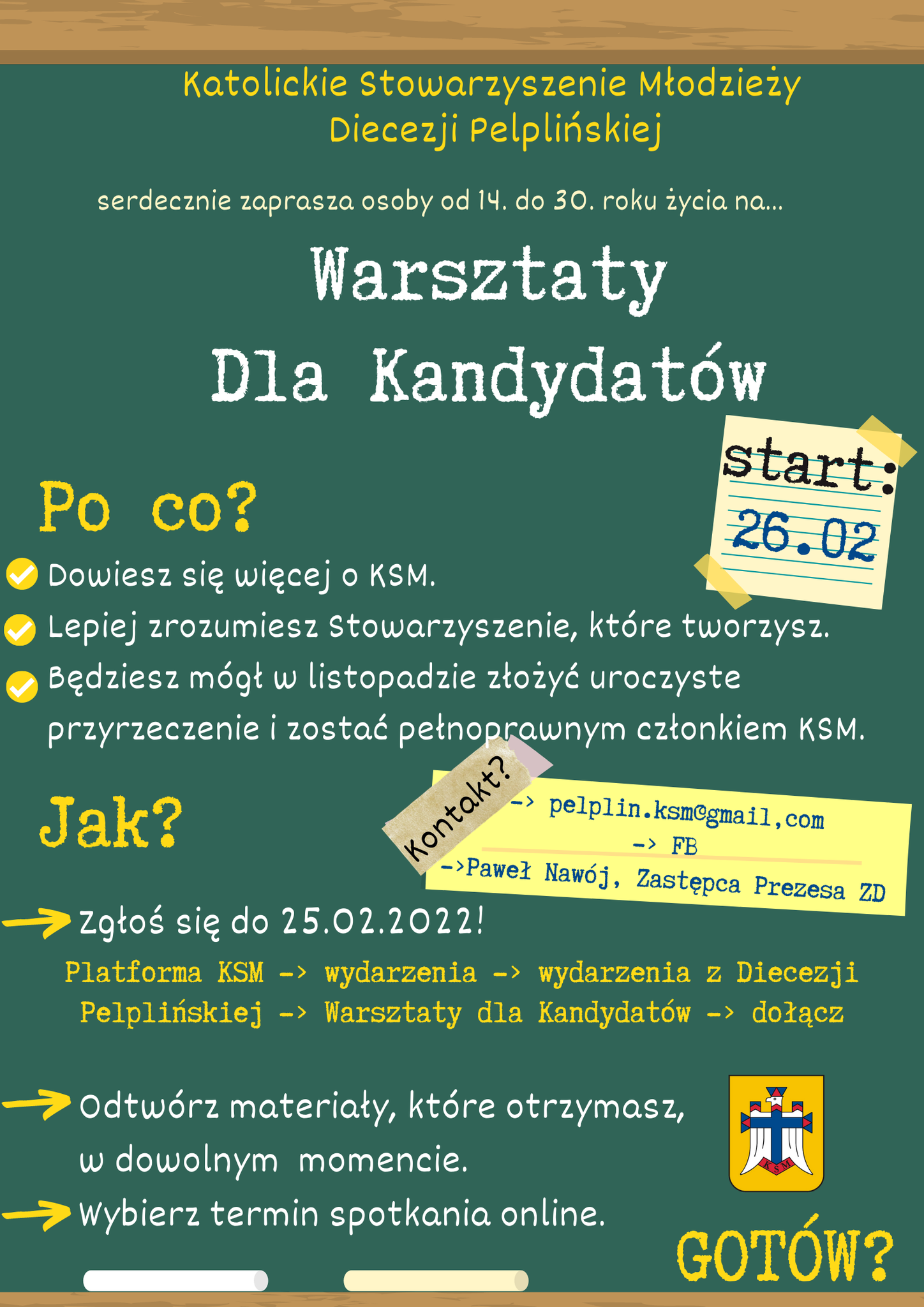 WARSZTATY DLA KANDYDATÓW KSM.