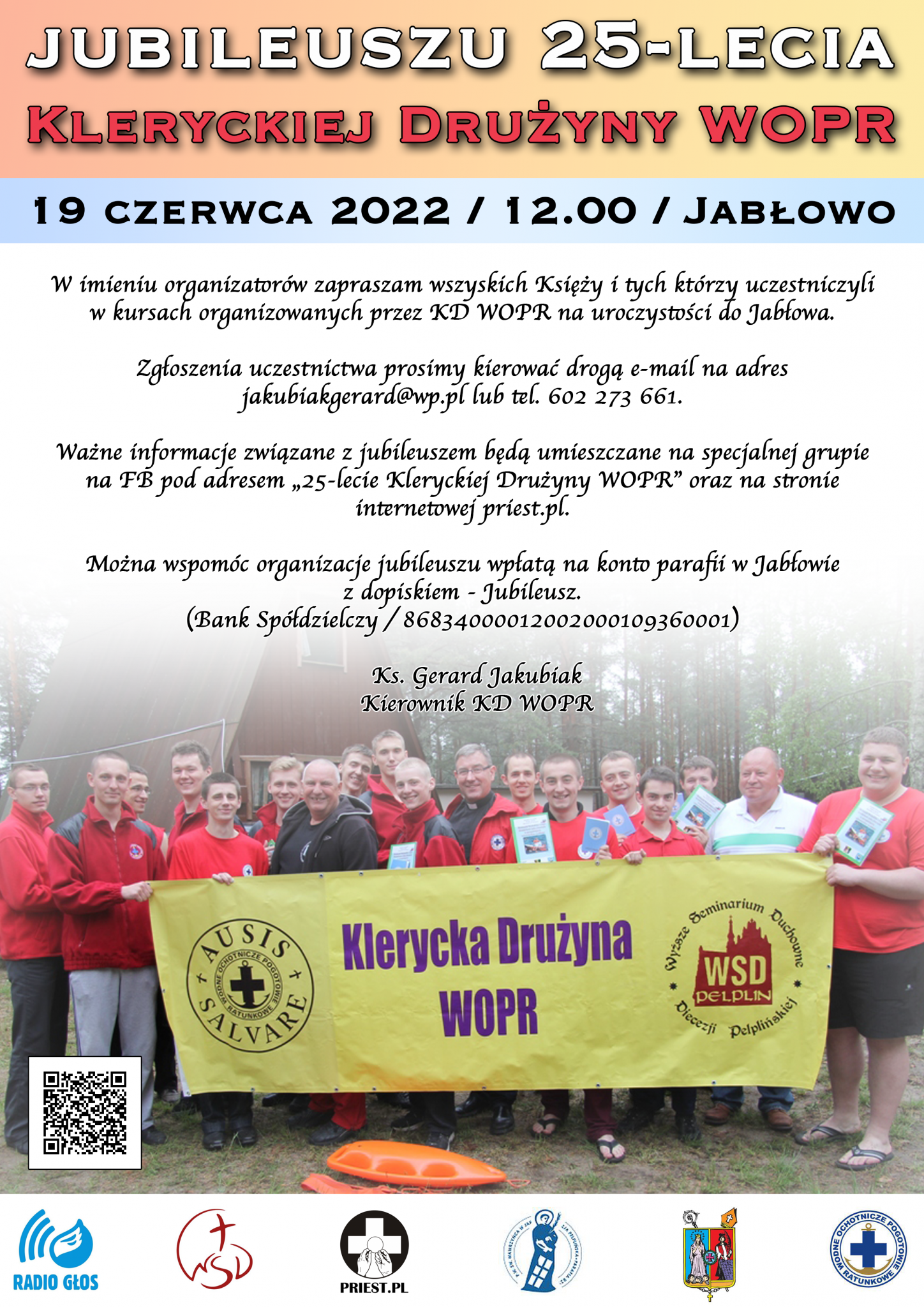 Zaproszenie na jubileuszu 25-lecia Kleryckiej Drużyny WOPR
