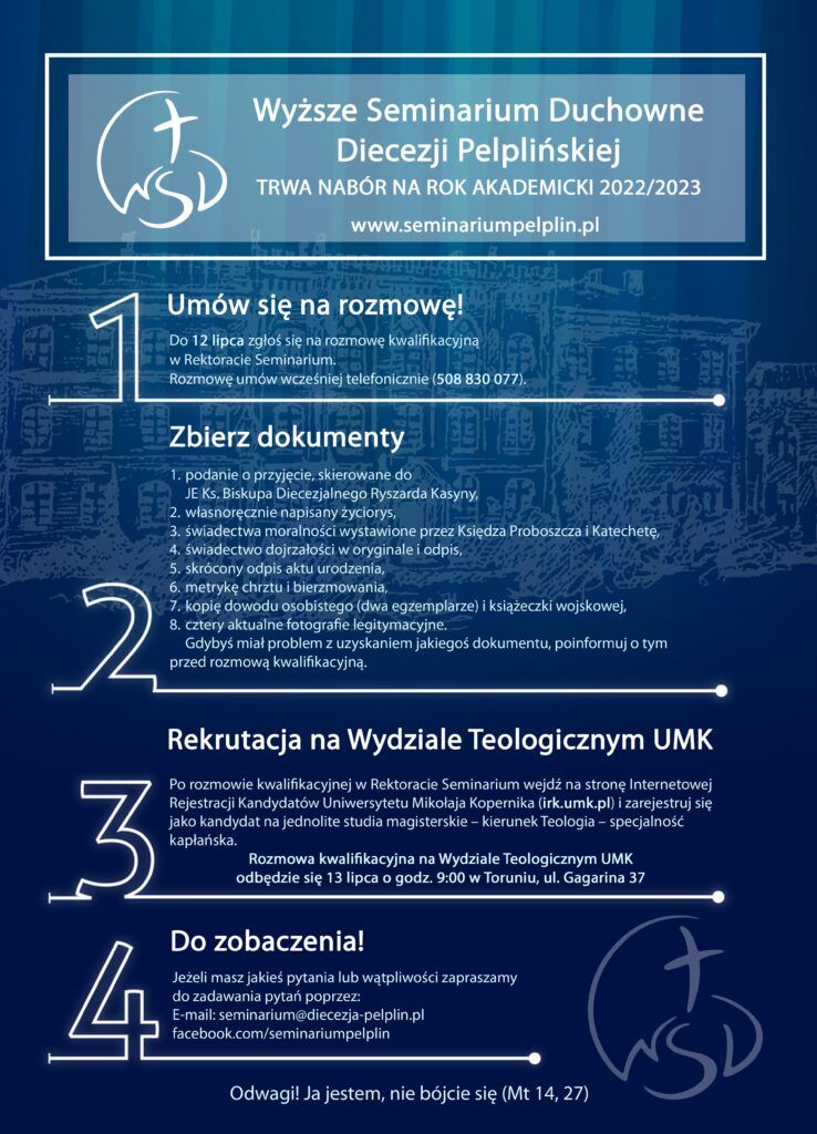 Nabór do Wyższego Seminarium Duchownego w Pelplinie